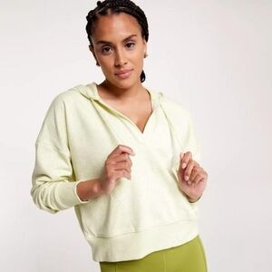 CALIA by Carrie Underwood Split Neck Hoodie Light Green Heather XS NWT